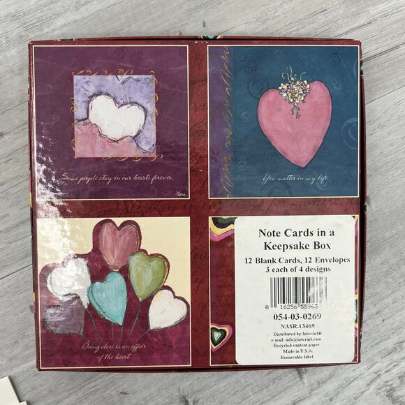 Vintage Blank Note Card Bundle 7 Cards Floral Hearts Thank You - Picture 5 of 9